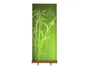 (Greenline-RollUp "Bambus rund 2" mit Bedruckung)